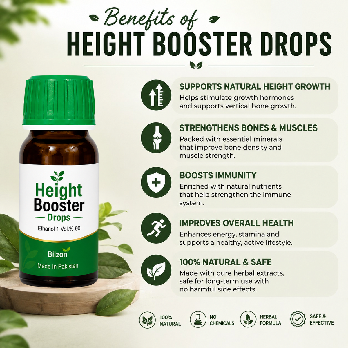 Height Booster Drops packaging box