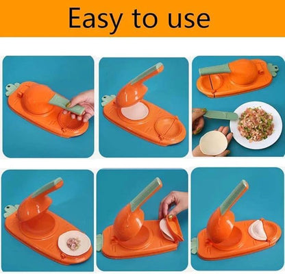 Using the Dumpling Maker to press dough