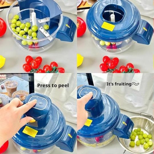 Electric Garlic Peeler peeling fruit demonstration