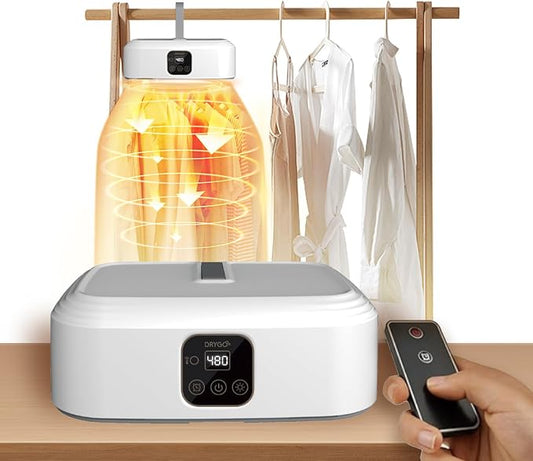 Portable foldable clothes dryer with warm air and UV light