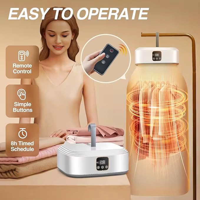 Foldable electric clothes dryer for travel and dorms