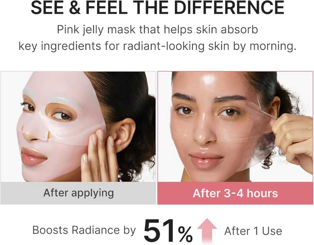 Medicube Pink Collagen Jelly Gel Mask color-changing gel demonstration