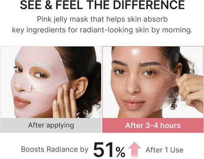 Medicube Pink Collagen Jelly Gel Mask color-changing gel demonstration