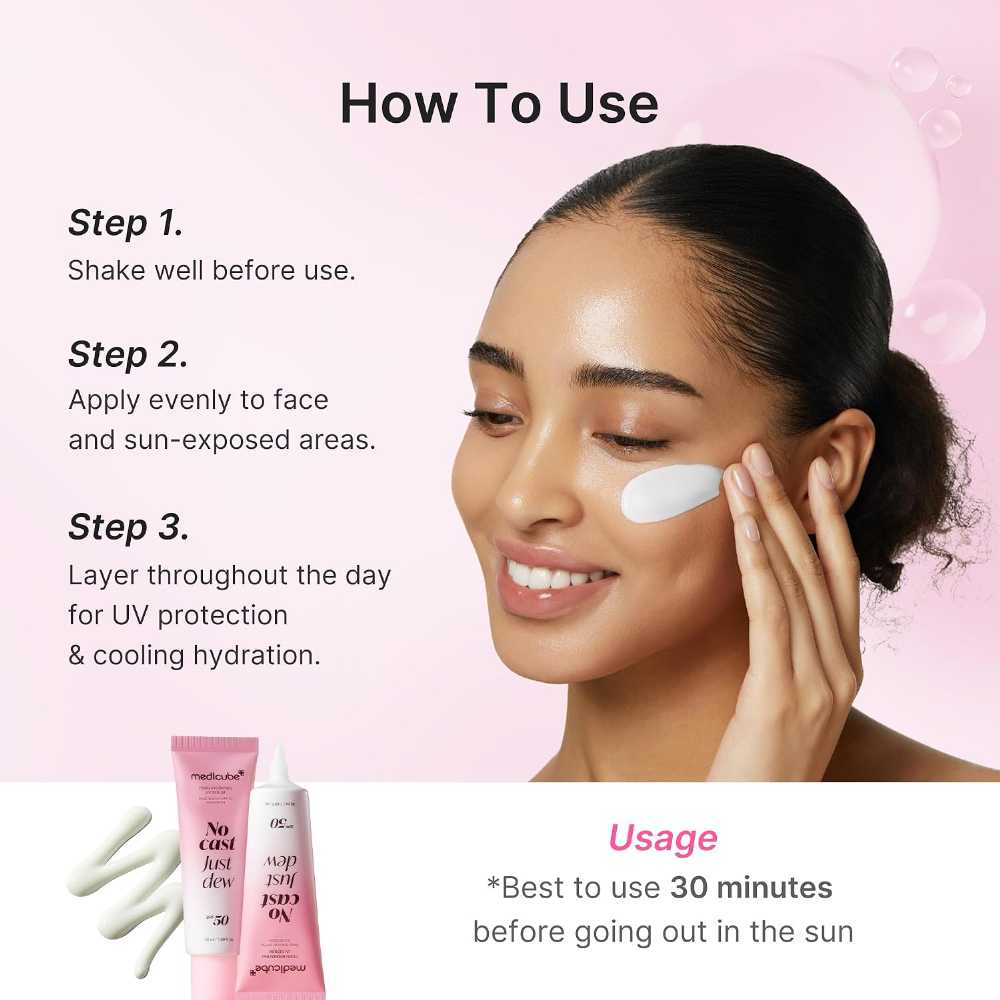 Medicube SPF 50 Sunscreen texture and application